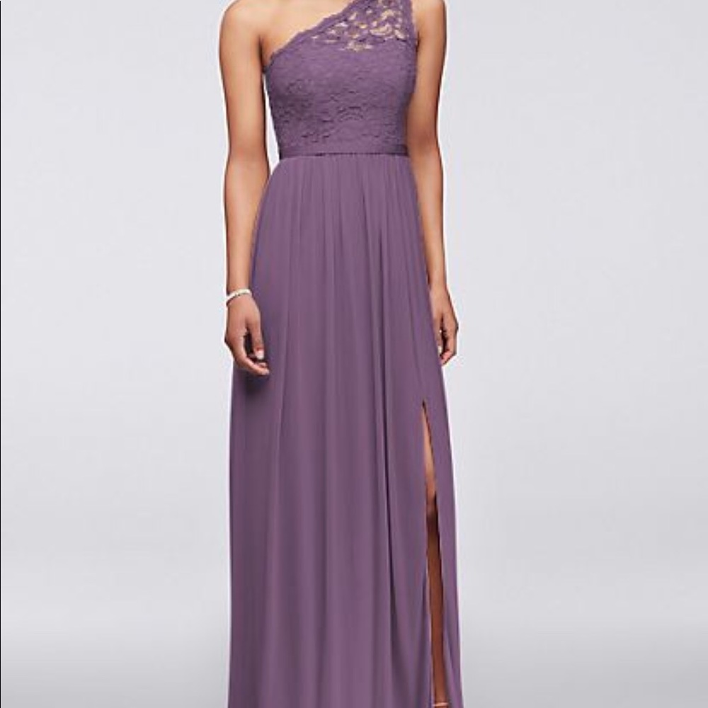 Long one shoulder bridesmaid dress